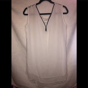 Flowy white, gold accents